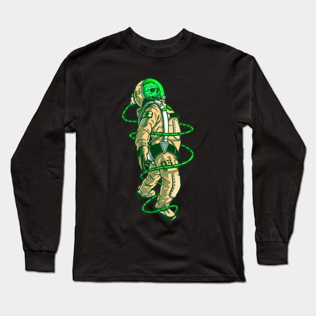 Skeleton Astronaut Long Sleeve T-Shirt by Mooxy